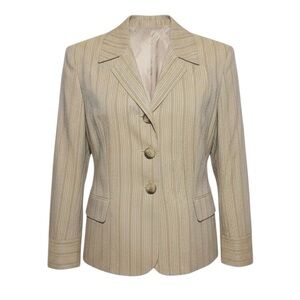 J.Jill Neutral Pinstripe Blazer Size 6 Vintage Office Chic Clean Girl Officecore